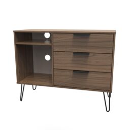 Ready Assembled 2 U Fuji 3 Drawer TV Unit (Ready Assembled) in Walnut - thumbnail 3