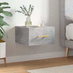 Berkfield Home Wall-mounted Bedside Cabinet Concrete Grey 35x35x20 cm - Size: 35 x 35 x 20 cm - thumbnail 1