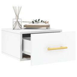 Berkfield Home Wall-mounted Bedside Cabinets 2 pcs White 35x35x20 cm - Size: 35 x 35 x 20 cm - thumbnail 4