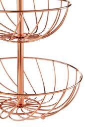 Orsina Fruit Basket, Contemporary Copper Finish Wire Bowl For Storing Fresh Fruit, Durable Metal Construction in Gold - thumbnail 5