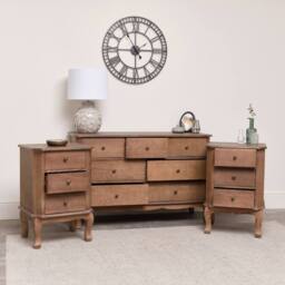 Melody Maison 7 Drawer Dark Wood Chest Of Drawers & Pair Of 3 Drawer Bedside Tables - Ashwell Range in Dark Brown - thumbnail 3