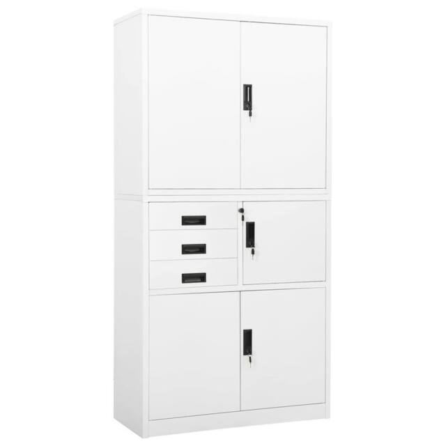 Berkfield Home Office Cabinet White 90x40x180 cm Steel - Size: 90 x 40 x 180 cm - image 1