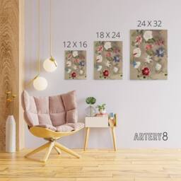 "Artery8 Group Of Morning Glories Canvas Wall Art Print Ogawa Kazumasa - Size: W18"" x H24""" - thumbnail 4