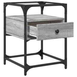 Berkfield Home Bedside Cabinets 2 pcs Gery Sonoma 40x40x55 cm Engineered Wood in Grey - Size: 40 x 40 x 55 cm - thumbnail 8