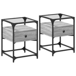 Berkfield Home Bedside Cabinets 2 pcs Gery Sonoma 40x40x55 cm Engineered Wood in Grey - Size: 40 x 40 x 55 cm - thumbnail 1