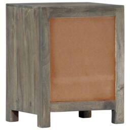 Berkfield Home Bedside Cabinet Grey 40x30x50 cm Solid Mango Wood - Size: 40 x 30 x 50 cm - thumbnail 4