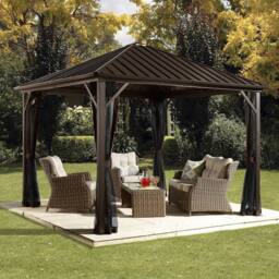 Rowlinsons Sojag Gazebo 3m x 3m - Aluminum - L300 x W300 x H275 cm in Brown - thumbnail 2