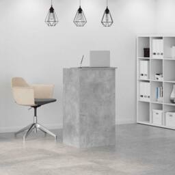 Berkfield Home Reception Desk Concrete Grey 55x50x103.5 cm Engineered Wood - thumbnail 1