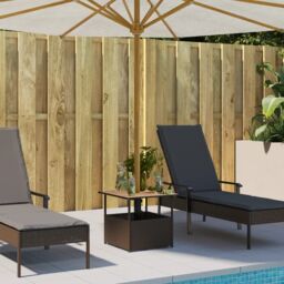 Berkfield Home Garden Table with Parasol Hole Brown 55x55x46.5 cm Poly Rattan - thumbnail 3