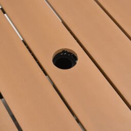 Berkfield Home Garden Table with Parasol Hole Brown 55x55x46.5 cm Poly Rattan - thumbnail 8