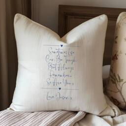 Aye Do Gifts Personalised Sometimes Life Can Be Tough Cushion in Beige - Size: 40 cm x 40 cm - thumbnail 1