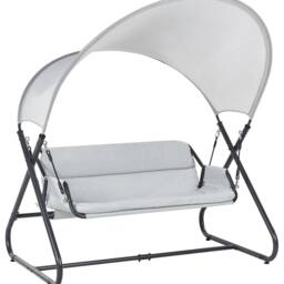 Wyld and Coco Veranda 2 Seater Patio Swing Light Grey Steel Water Repellent Seat - thumbnail 2