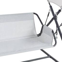 Wyld and Coco Veranda 2 Seater Patio Swing Light Grey Steel Water Repellent Seat - thumbnail 7