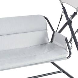 Wyld and Coco Veranda 2 Seater Patio Swing Light Grey Steel Water Repellent Seat - thumbnail 6