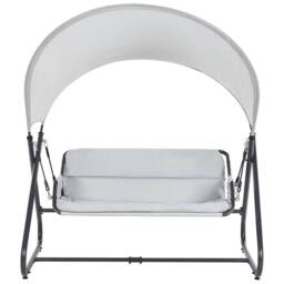 Wyld and Coco Veranda 2 Seater Patio Swing Light Grey Steel Water Repellent Seat - thumbnail 3