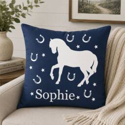 60 SECOND MAKEOVER Personalised Horse Cushion Cover in Navy - thumbnail 2