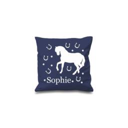 60 SECOND MAKEOVER Personalised Horse Cushion Cover in Navy - thumbnail 1