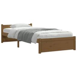 Berkfield Home Beautiful Bed Frame Honey Brown Solid Wood 75x190 cm Small Single - thumbnail 4