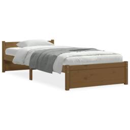 Berkfield Home Beautiful Bed Frame Honey Brown Solid Wood 75x190 cm Small Single - thumbnail 3