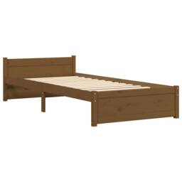Berkfield Home Beautiful Bed Frame Honey Brown Solid Wood 75x190 cm Small Single - thumbnail 1