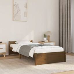 Berkfield Home Beautiful Bed Frame Honey Brown Solid Wood 75x190 cm Small Single - thumbnail 2