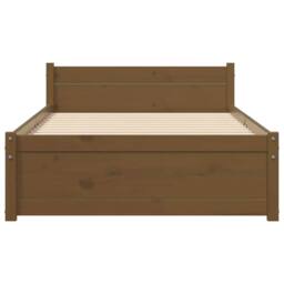 Berkfield Home Beautiful Bed Frame Honey Brown Solid Wood 75x190 cm Small Single - thumbnail 5