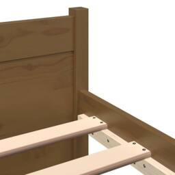 Berkfield Home Beautiful Bed Frame Honey Brown Solid Wood 75x190 cm Small Single - thumbnail 7