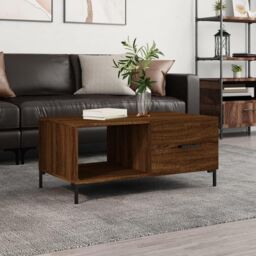 Coffee Table Brown Oak 90x50x40 cm Engineered Wood