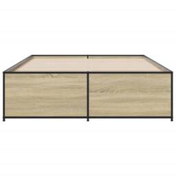 Berkfield Home Durable Bed Frame without Mattress Sonoma Oak 140x190 cm in Tan - thumbnail 4