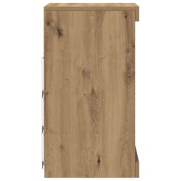 Berkfield Home Sideboard with LED Lights Artisan Oak 41x37x67 cm in Brown - Size: 41 x 37 x 67 cm - thumbnail 6