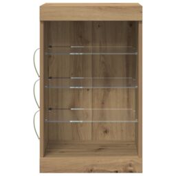 Berkfield Home Sideboard with LED Lights Artisan Oak 41x37x67 cm in Brown - Size: 41 x 37 x 67 cm - thumbnail 5