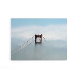 "Artery8 Highsmith Photo Golden Gate Bridge Fog Canvas Wall Art Print in Blue - Size: W18"" x H24""" - thumbnail 1