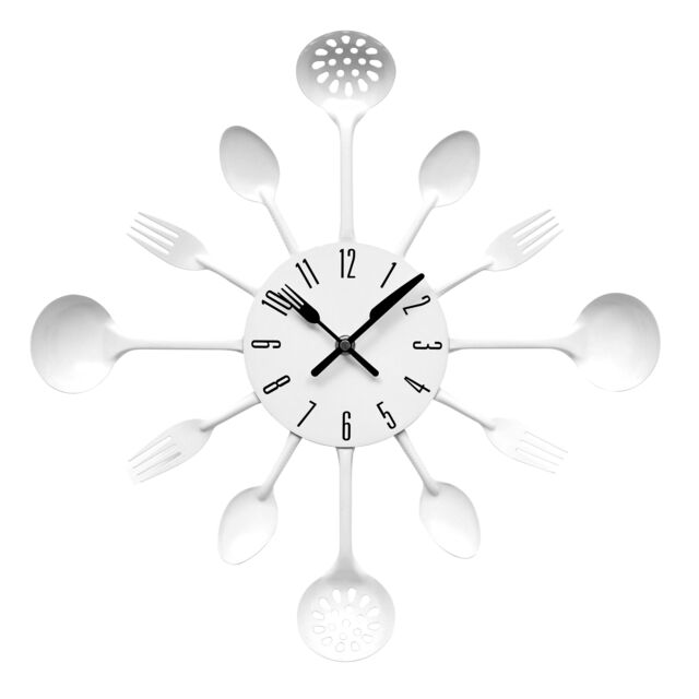 Orsina Maison by Premier White Cutlery Metal Wall Clock - image 1