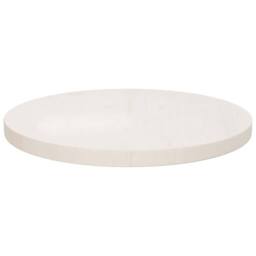 Berkfield Home Table Top White Ã˜40x2.5 cm Solid Wood Pine - Size: 40x2.5 cm