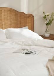 Truly White Micro Pleat Cotton Duvet Cover - Size: King - thumbnail 1
