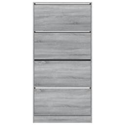 Berkfield Home Shoe Cabinet with 4 Flip-Drawers Grey Sonoma 80x21x163.5 cm - thumbnail 6