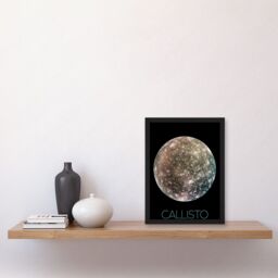 Artery8 NASA Galileo Spacecraft Jupiters Moon Callisto Poster Artwork Framed Wall Art Print A4 in Black - thumbnail 2
