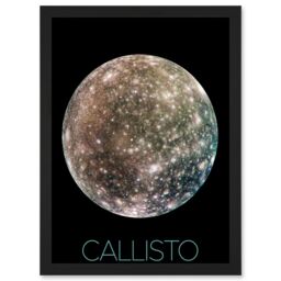 Artery8 NASA Galileo Spacecraft Jupiters Moon Callisto Poster Artwork Framed Wall Art Print A4 in Black - thumbnail 1