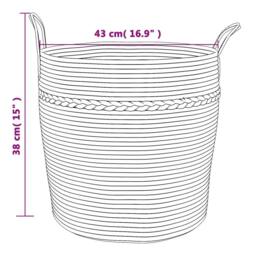 Berkfield Home Storage Basket Brown & White √ò43x38 cm Cotton - Size: 43x38 cm - thumbnail 9