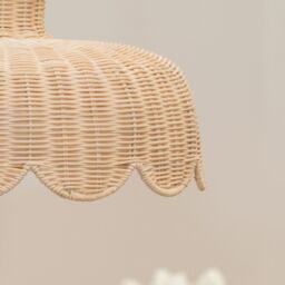 ValueLights Naveah Natural Scallop Rattan Pendant Ceiling Floor Lamp Light Shade - thumbnail 3