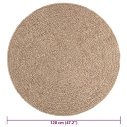 Berkfield Home Rug 120 cm Jute Look Indoor & Outdoor in Brown - Size: 100 cm diameter - thumbnail 9