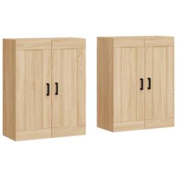Berkfield Home Wall Mounted Cabinets 2 pcs Sonoma Oak Engineered Wood in Brown - thumbnail 1