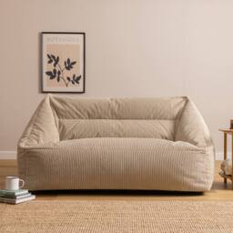 icon Cecilia Jumbo Cord Giant Bean Bag Sofa in Stone - Size: Medium - thumbnail 1