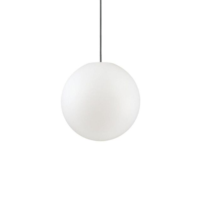Netlighting Sole 1 Light Small Outdoor Globe Ceiling Pendant Light White IP44 E27 - image 1