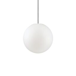Netlighting Sole 1 Light Small Outdoor Globe Ceiling Pendant Light White IP44 E27 - thumbnail 1