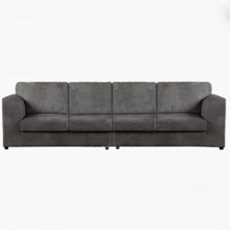 Snugg Furniture UK Limited (Full Back) Milo Jumbo Cord 4 Seater 2 Corner Jumbo Cord Sofa in Grey - thumbnail 2
