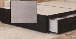 Somnior Chambery 2 Draw Divan Bed Frame with Headboard Plush Velvet in Black - Size: Single - thumbnail 2