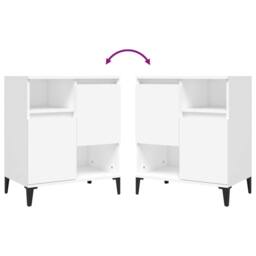 Berkfield Home Sideboards 2 pcs White 60x35x70 cm Engineered Wood - Size: 60 x 35 x 70 cm - thumbnail 7