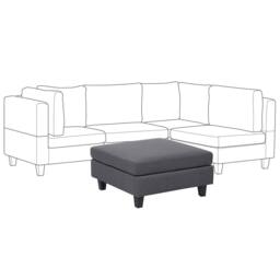 Wyld and Coco Ottoman Footstool Dark Grey Polyester Square Modern Modular Sofa - thumbnail 3