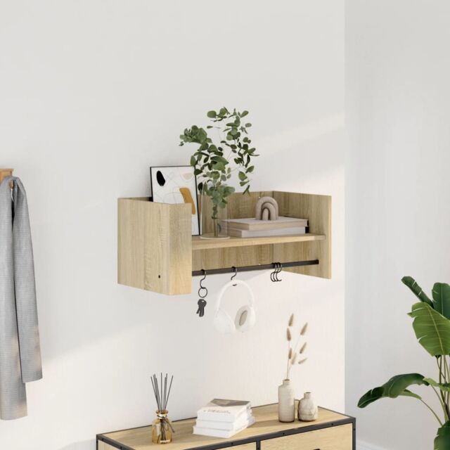 Berkfield Home Wall Shelf Sonoma Oak 70.5x35x30.5 cm Engineered Wood in Brown - image 1